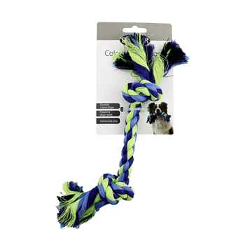 Picture of TOY DOG BUSTER Dental Rope  2 knots Blue/Green - 9in