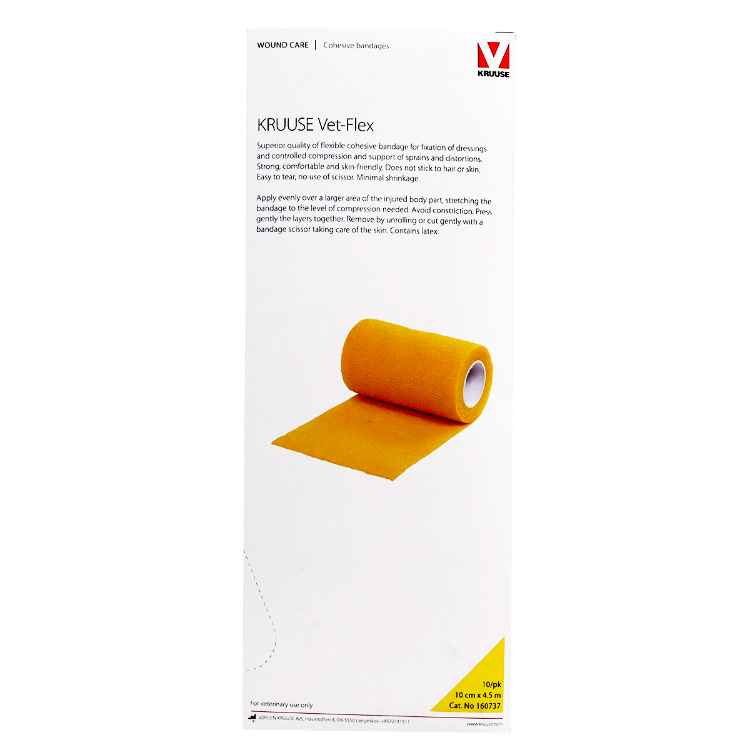 Picture of VET FLEX WRAP KRUUSE Yellow 10cm x 4.5m(160737) - 10/box