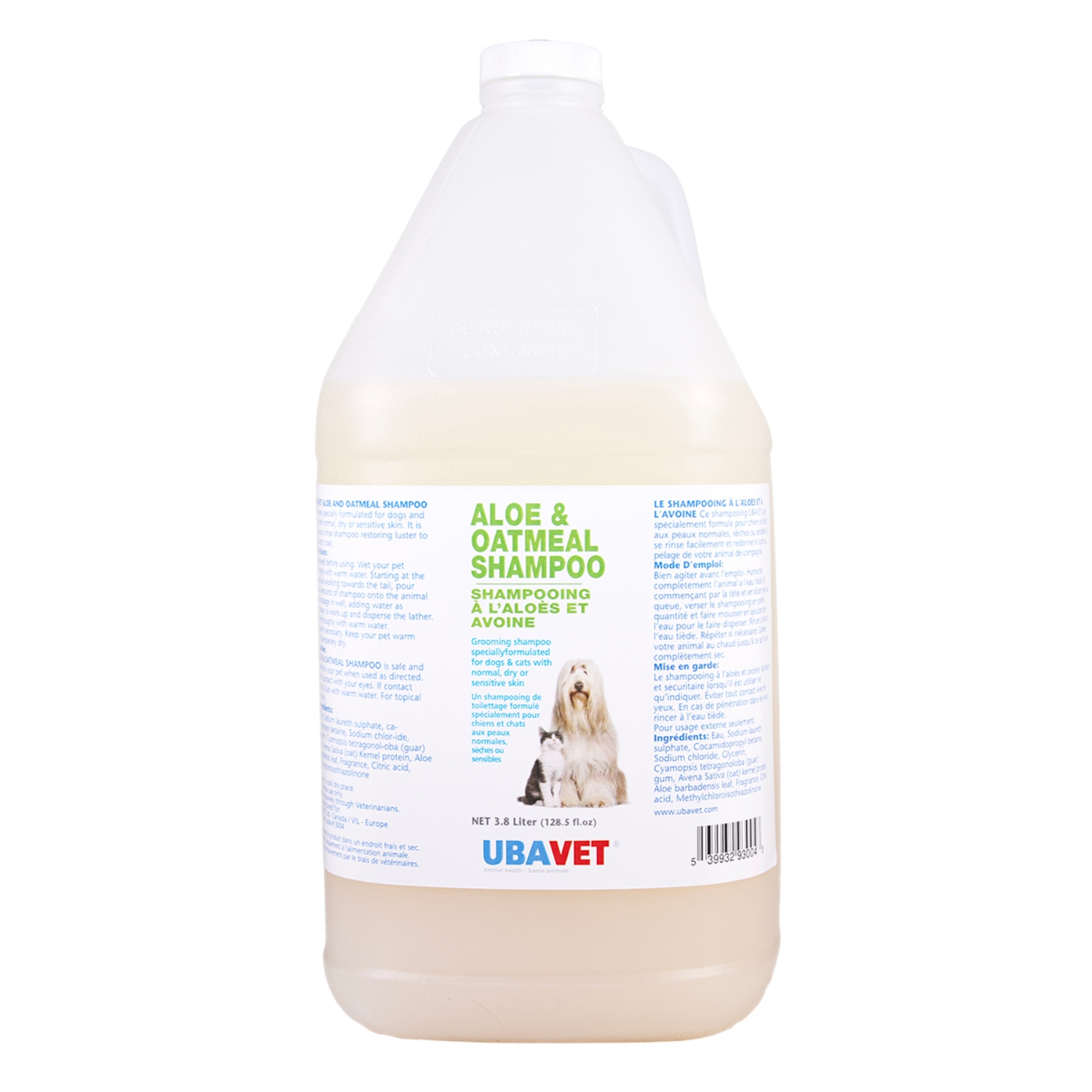 Picture of UBAVET ALOE & OATMEAL SHAMPOO - 3.8L