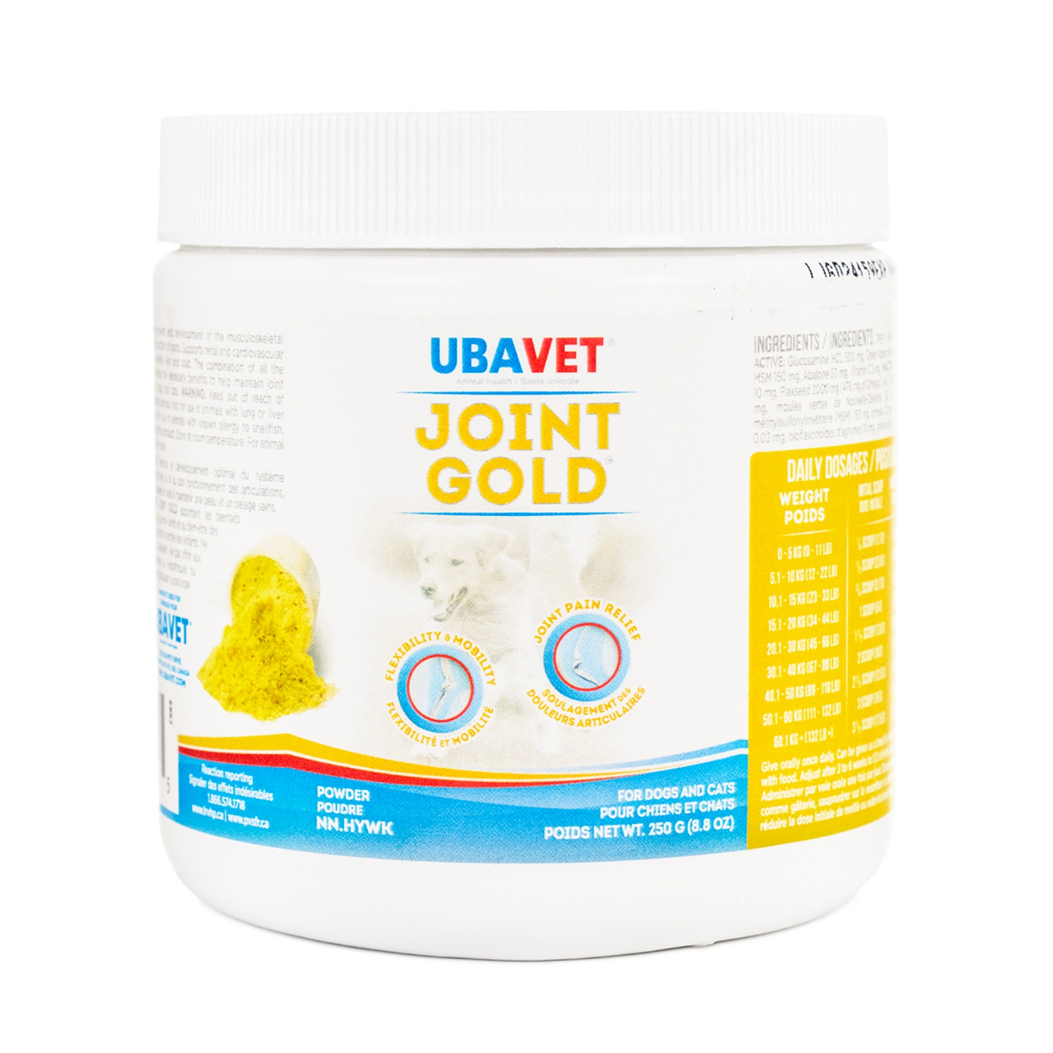 Picture of UBAVET JOINT GOLD GLUCOSAMINE HCL POWDER - 250gm