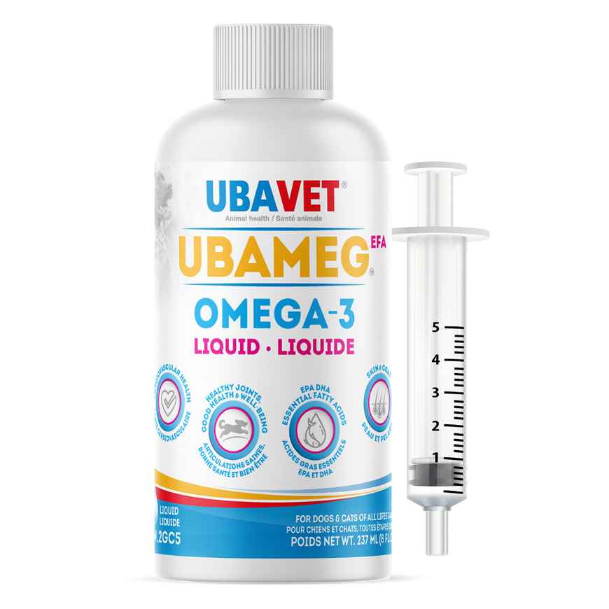 Picture of UBAVET UBAMEG OMEGA 3 FATTY ACID LIQUID with PUMP - 237ml