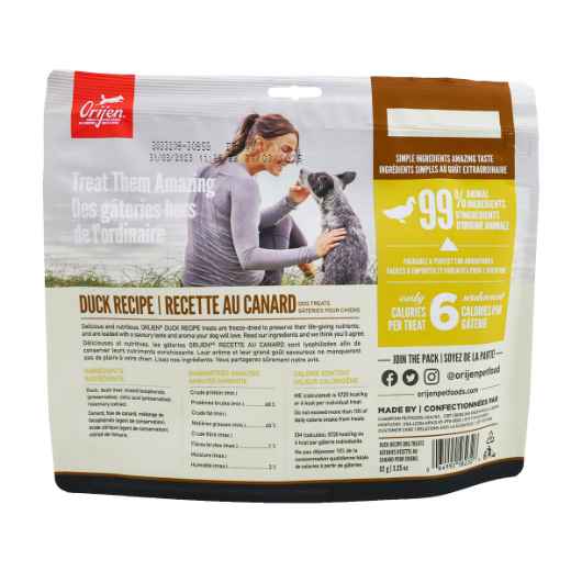 Picture of TREAT CANINE ORIJEN FREEZE DRIED Duck - 92g/3.25oz