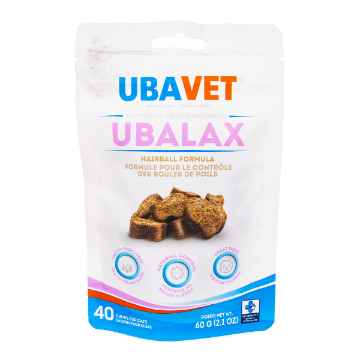 Show details for UBAVET UBALAX HAIRBALL FORMULA FLAVORED CHEW - 40's Picture of UBAVET UBALAX HAIRBALL FORMULA FLAVORED CHEW - 40's