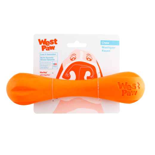 Picture of TOY DOG ZOGOFLEX Hurley Bone Large - Tangerine