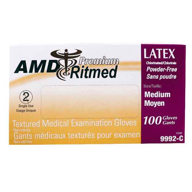 Picture of GLOVES LATEX POWDER FREE MEDIUM - 100/box