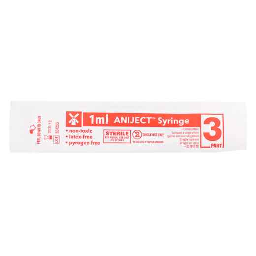 Picture of SYRINGE ANIJECT 3 PART 1cc/1ml ZERO DEAD SPACE - 100/pk