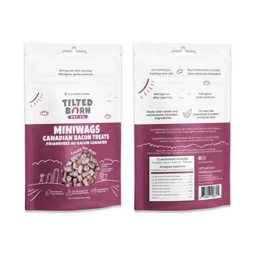 Picture of TREAT CANINE TILTED BARN Canadian Bacon Miniwags - 100g