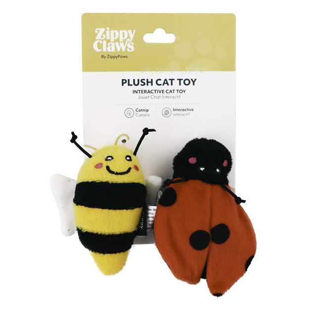 Picture of TOY CAT ZIPPY CLAWS Ladybug and Bee - 2pk