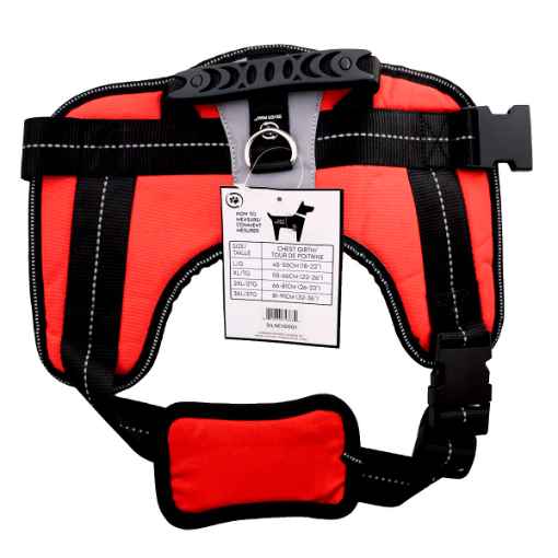 Picture of HARNESS CANINE SILVER PAW Heavy Duty Red - Large