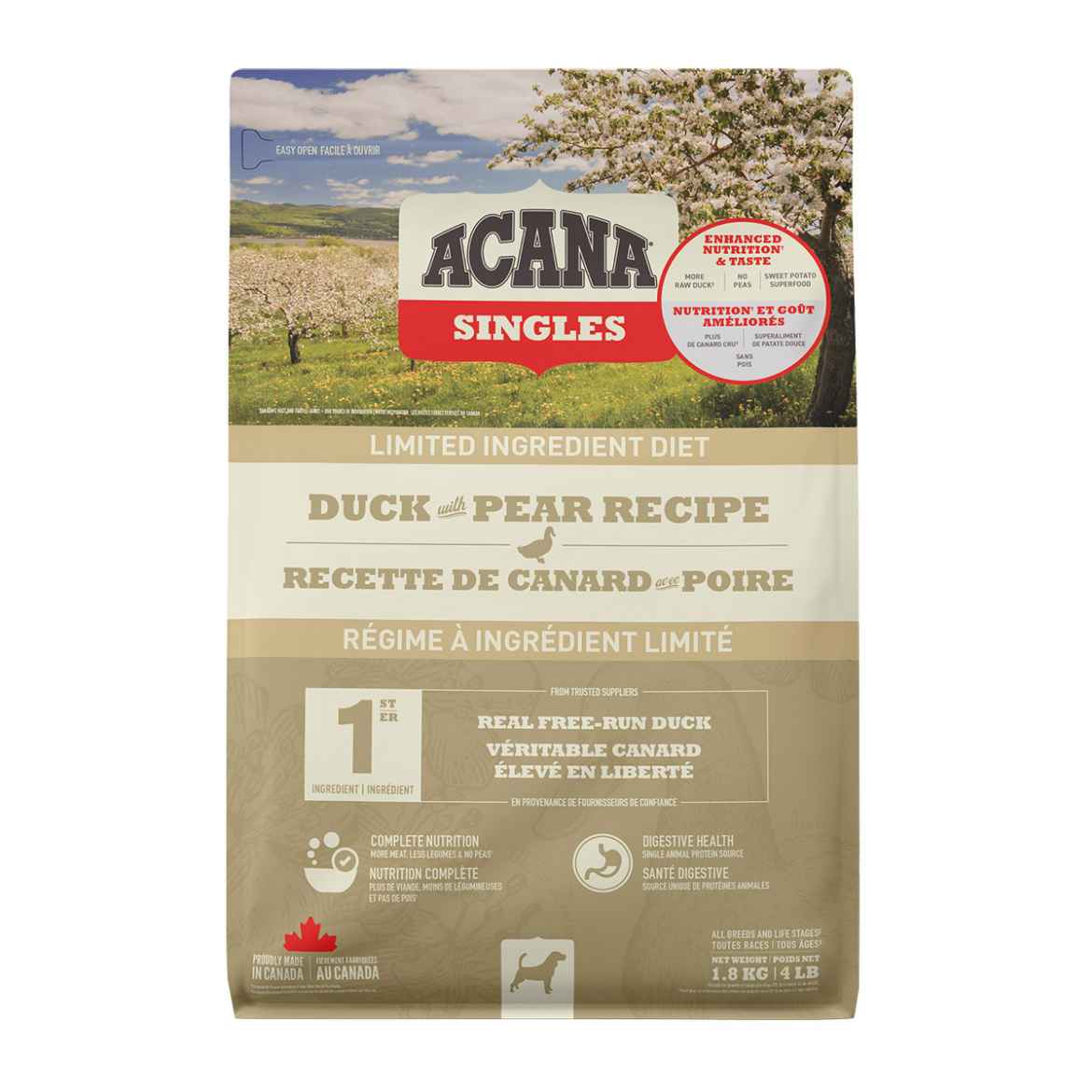 Picture of CANINE ACANA SINGLES Duck with Pear - 1.8kg/4lb