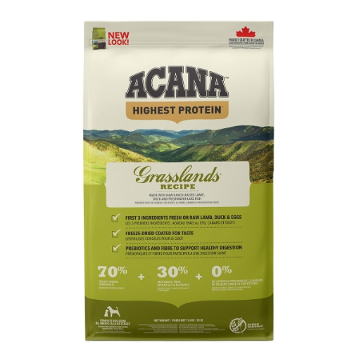 Picture of CANINE ACANA HIGHEST PROTEIN Grasslands Recipe - 11.4kg/25lb