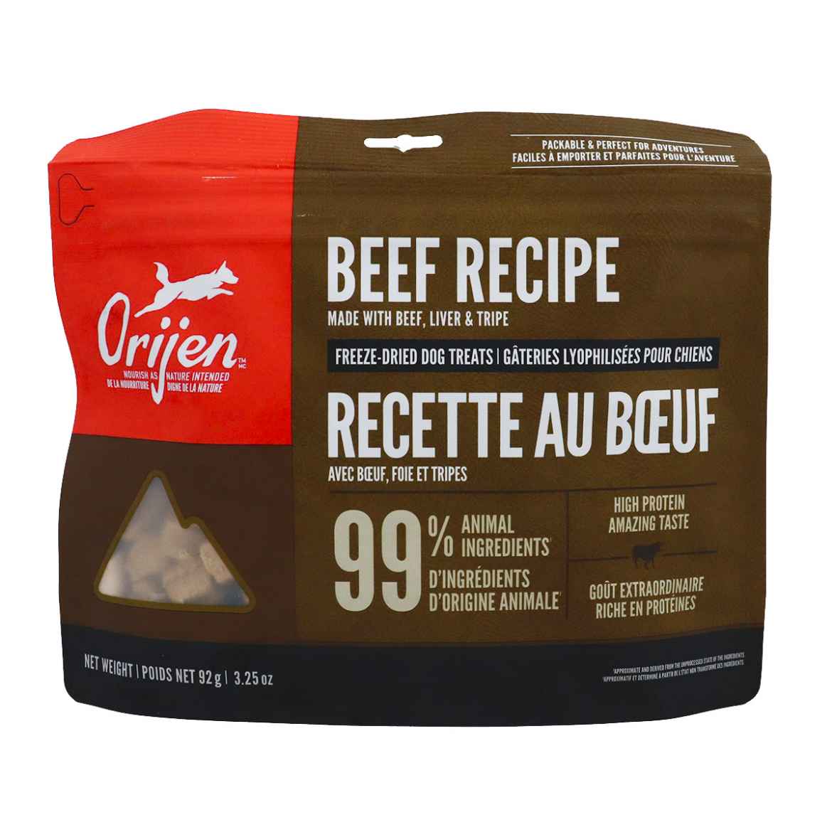 Picture of TREAT CANINE ORIJEN FREEZE DRIED Beef- 92g/3.25oz