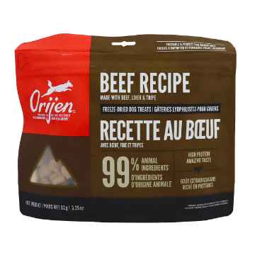 Show details for TREAT CANINE ORIJEN FREEZE DRIED Beef- 92g/3.25oz Picture of TREAT CANINE ORIJEN FREEZE DRIED Beef- 92g/3.25oz