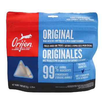 Show details for TREAT CANINE ORIJEN FREEZE DRIED Original - 92g / 3.25oz Picture of TREAT CANINE ORIJEN FREEZE DRIED Original - 92g / 3.25oz