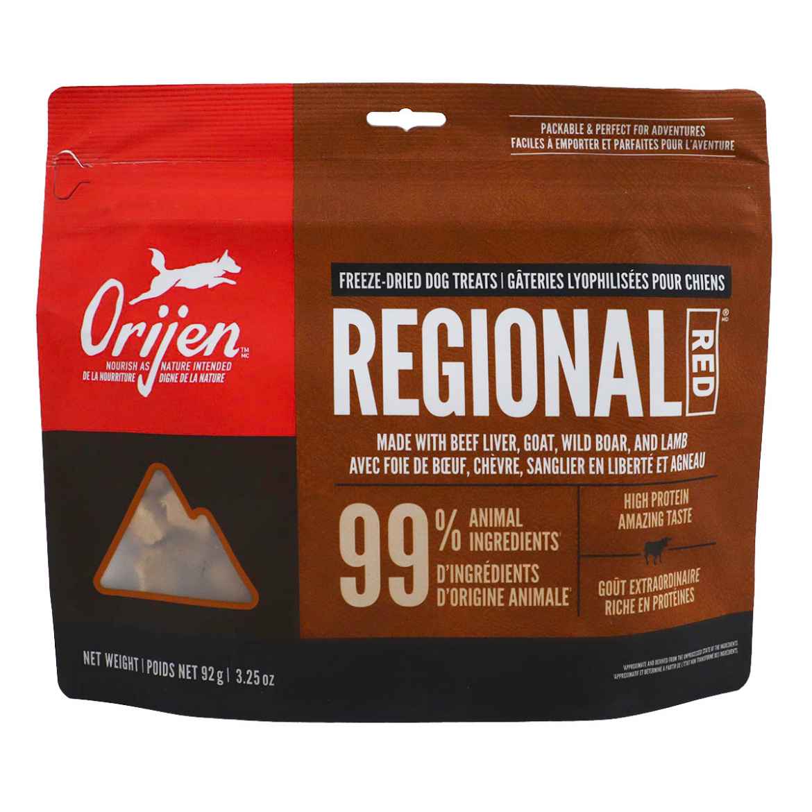 Picture of TREAT CANINE ORIJEN FREEZE DRIED Regional Red - 92g/3.25oz