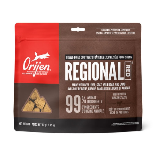 Picture of TREAT CANINE ORIJEN FREEZE DRIED Regional Red - 92g/3.25oz