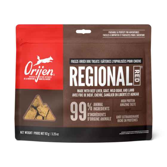 Picture of TREAT CANINE ORIJEN FREEZE DRIED Regional Red - 92g/3.25oz