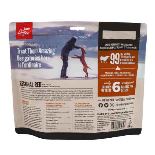 Picture of TREAT CANINE ORIJEN FREEZE DRIED Regional Red - 92g/3.25oz