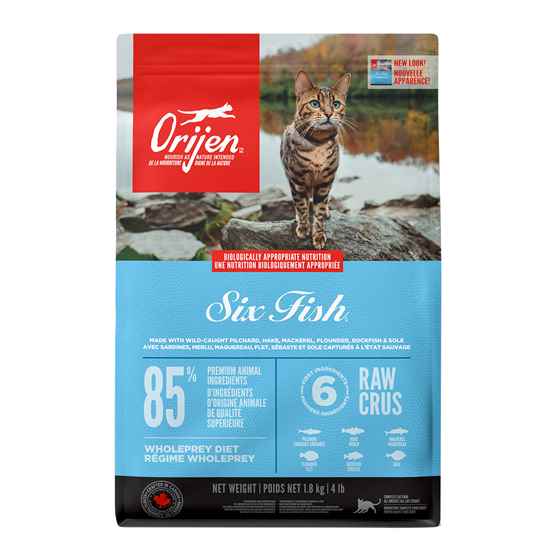 Picture of FELINE ORIJEN Six Fish Dry Food - 1.8kg/4lb