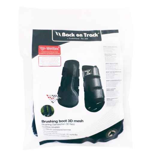 Picture of BACK ON TRACK EQUINE BRUSH BOOTS 3D MESH BLACK SMALL - Pair