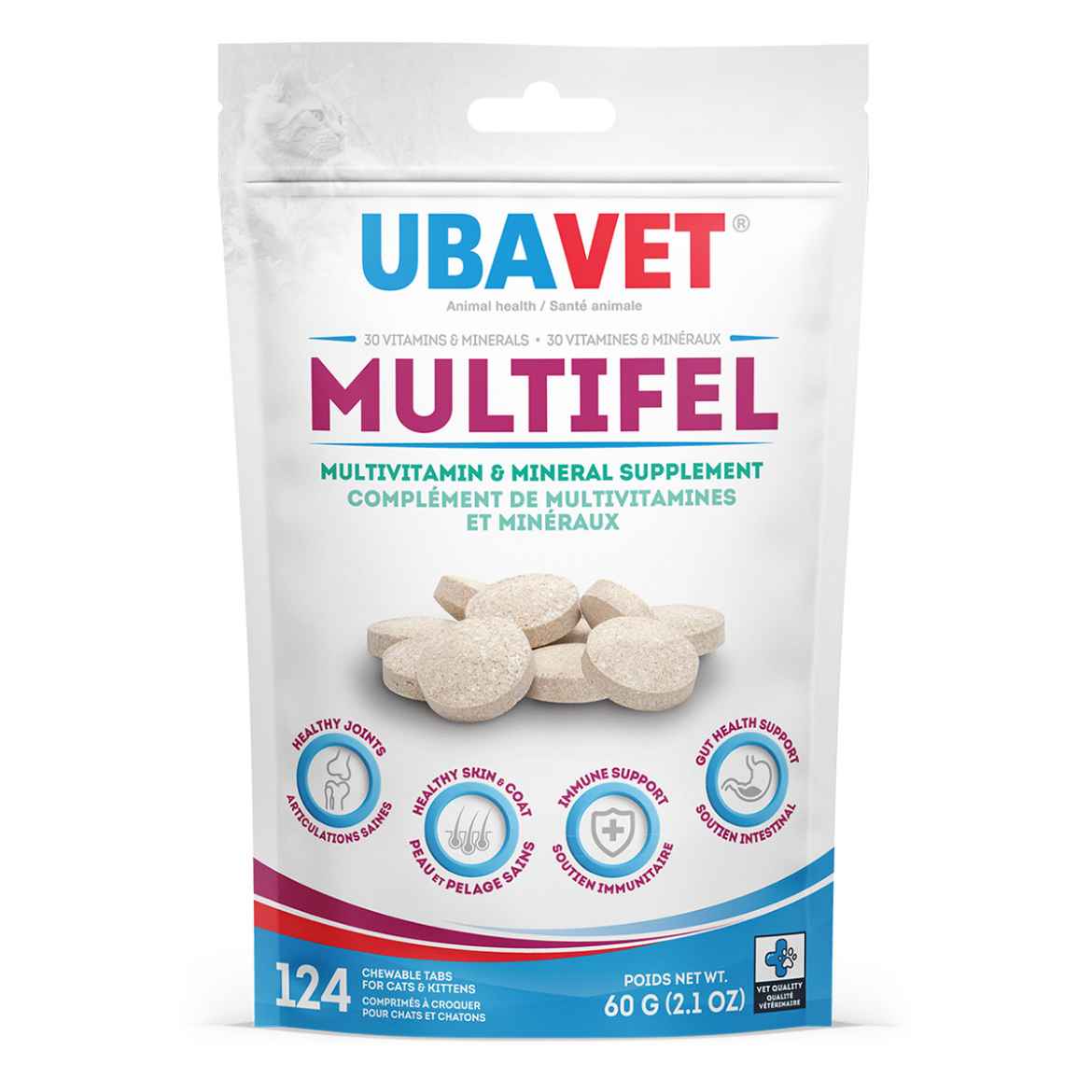 Picture of UBAVET MULTIFEL FELINE MULTIVITAMIN CHEW TABS - 124s