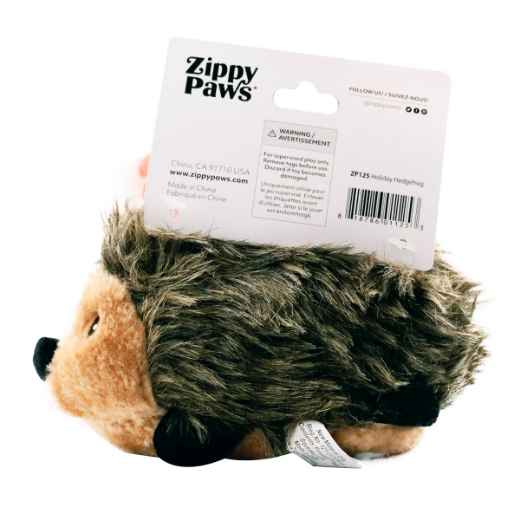 Picture of XMAS HOLIDAY CANINE ZIPPYPAWS Plush Hedgehog w/ Hat - X Large 