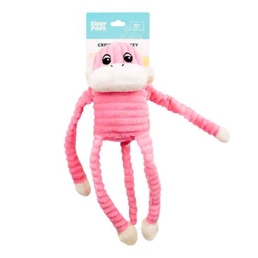 Picture of TOY DOG ZIPPYPAWS Spencer the Crinkle Monkey Pink - Small