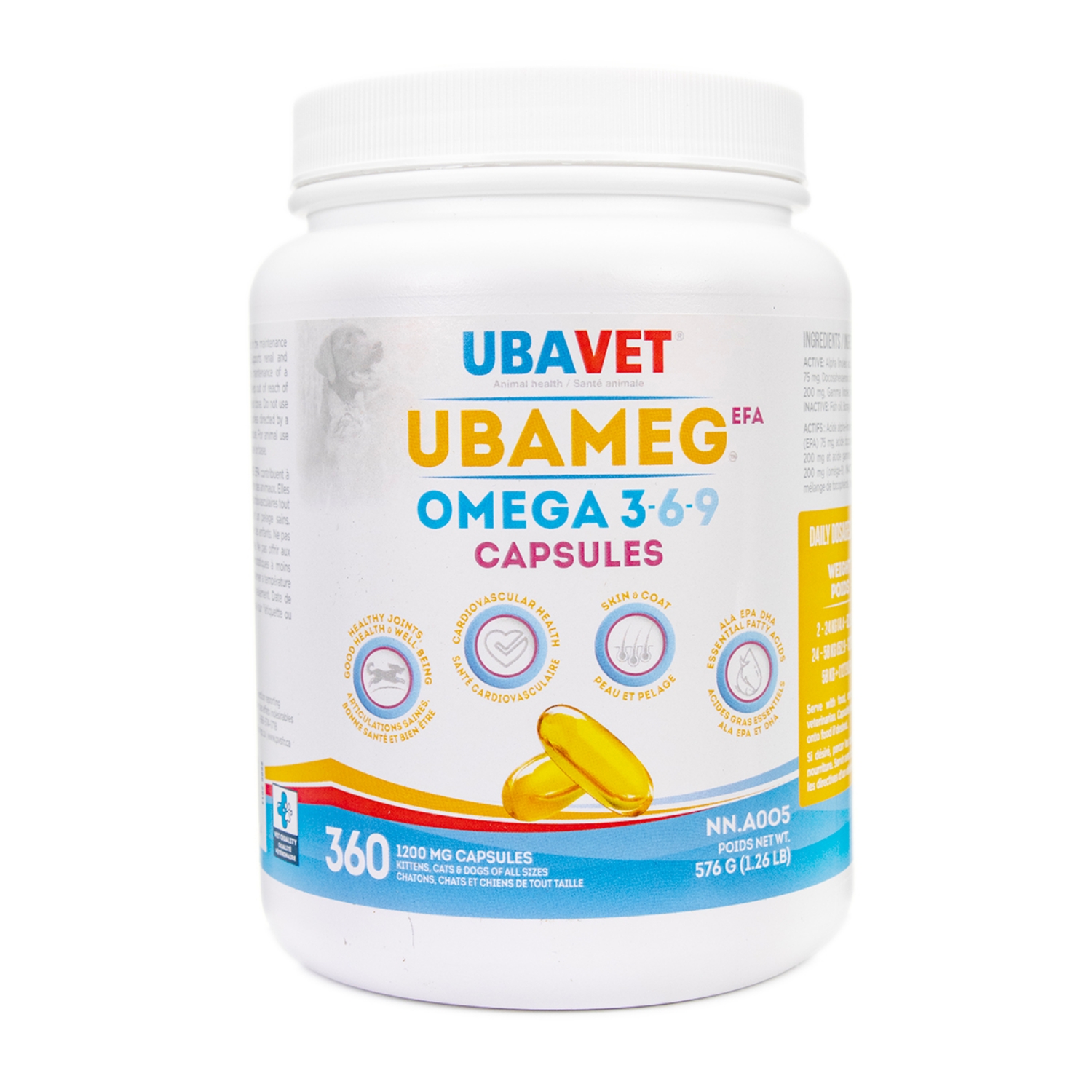 Picture of UBAVET OMEGA 3-6-9 FATTY ACID CAPS - 360's
