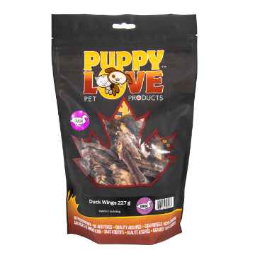 Show details for TREAT CANINE PUPPY LOVE DUCK WINGS - 227g Picture of TREAT CANINE PUPPY LOVE DUCK WINGS - 227g