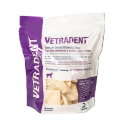 Picture of VETRADENT RAWHIDE DENTAL CHEWS MEDIUM BETWEEN 5kg and 11kg - 30s