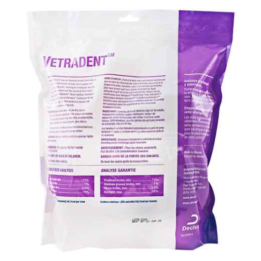 Picture of VETRADENT RAWHIDE DENTAL CHEWS LARGE BETWEEN 12kg and 30kg - 30s