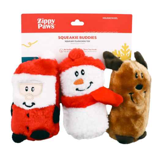 Picture of XMAS HOLIDAY CANINE ZIPPYPAWS Holiday Squeakie Buddies - 3/pk 