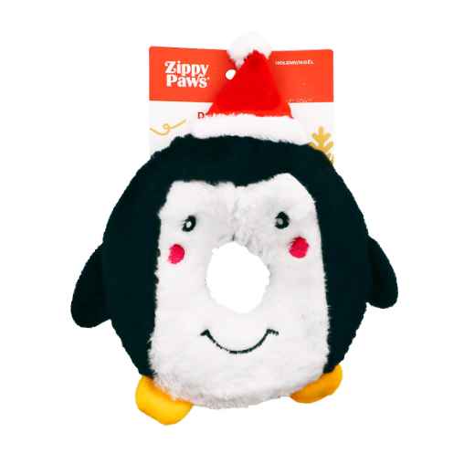 Picture of XMAS HOLIDAY CANINE ZIPPYPAWS Holiday Donutz Buddies - Penguin 