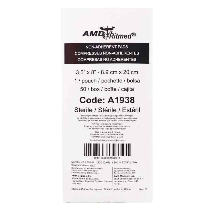 Picture of PAD NON ADHERENT STERILE 8in x 3.5in - 50s