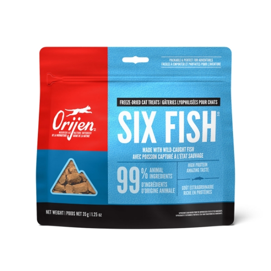 Picture of TREAT FELINE ORIJEN FREEZE DRIED Six Fish - 1.25oz/35g