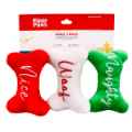 Picture of XMAS HOLIDAY CANINE ZIPPYPAWS Holiday Miniz Naughty & Nice Bones - 3/pk