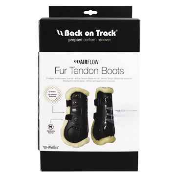 Picture of BACK ON TRACK AIRFLOW TENDON BOOTS w/ FUR FULL PAIR LARGE