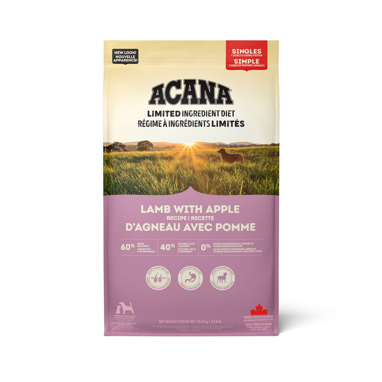 Picture of Canine ACANA Singles Lamb With Apple - 10.8kg/23.8lb