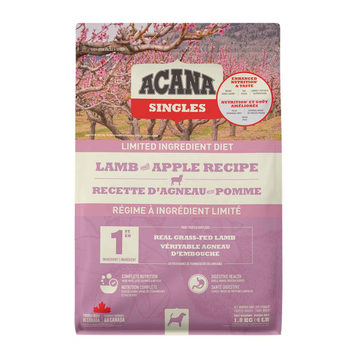 Picture of CANINE ACANA SINGLES LAMB with APPLE - 1.8kg/4lb