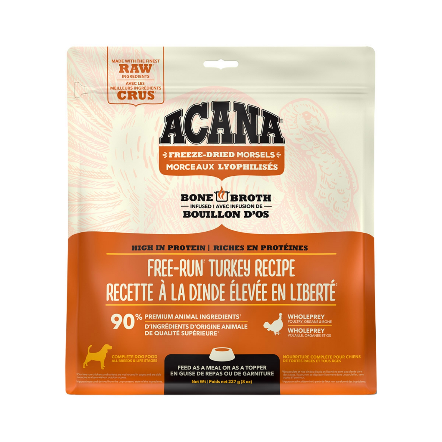 Picture of Canine ACANA Freeze Dried Morsels Free Run Turkey - 227g/8oz