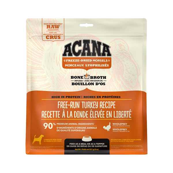 Picture of CANINE ACANA FREEZE DRIED MORSELS FREE RUN TURKEY - 227g/8oz