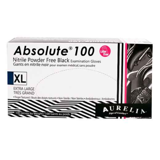 Picture of GLOVES EXAM AURELIA NITRILE ABSOLUTE BLACK X-Large - 100/box