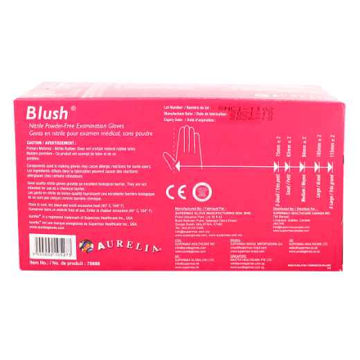 Picture of GLOVES EXAM AURELIA NITRILE BLUSH PINK Large - 200/box