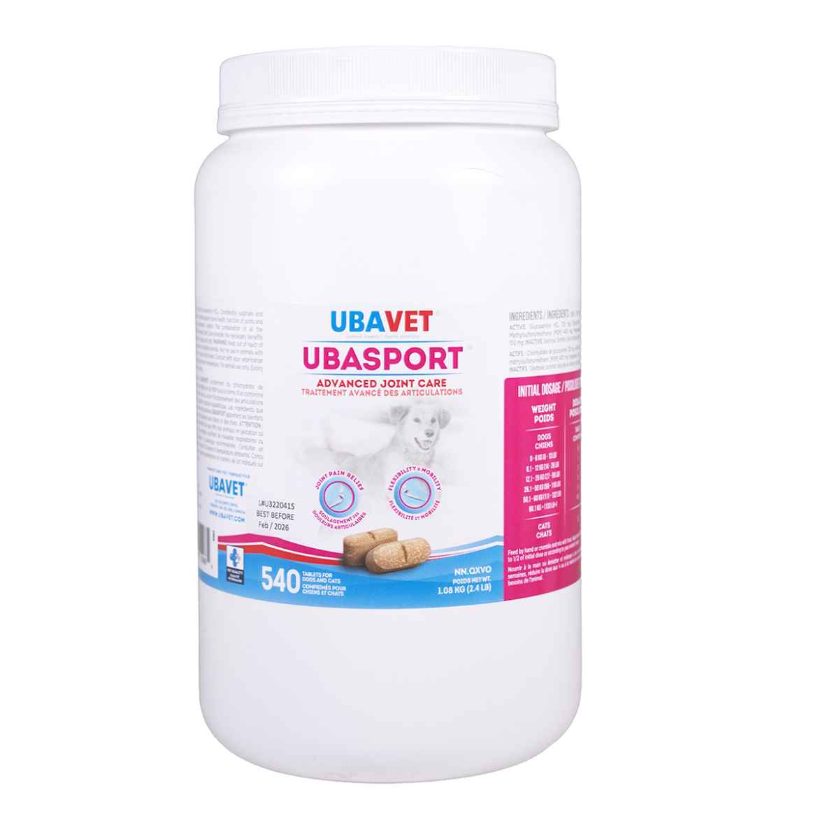 Picture of UBAVET UBASPORT GLUCOSAMINE CHEW TABS - 540's