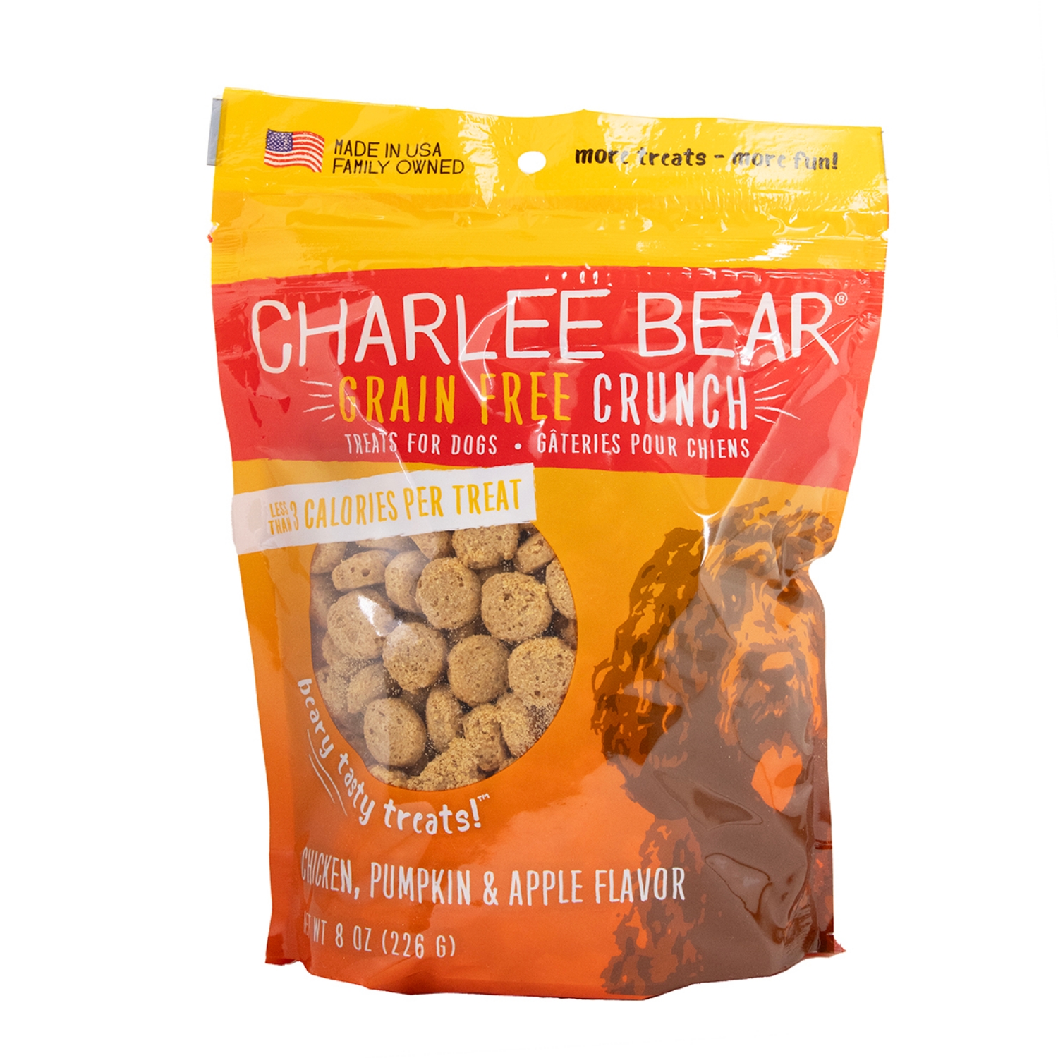 Picture of TREAT CANINE CHARLEE BEAR CRUNCH with Pumpkin and Apple - 8oz/226g