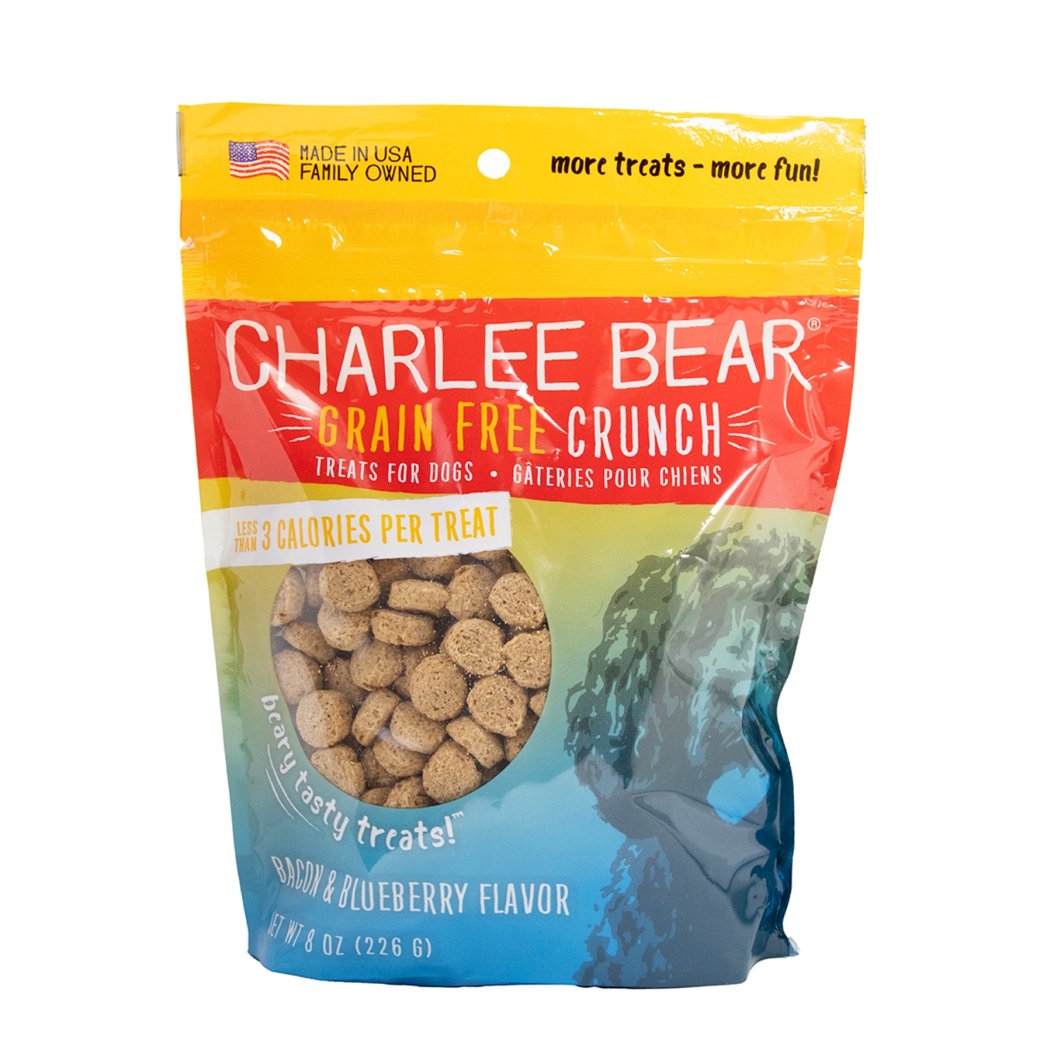 Picture of TREAT CANINE CHARLEE BEAR CRUNCH with Bacon and Blueberry - 8oz/226g