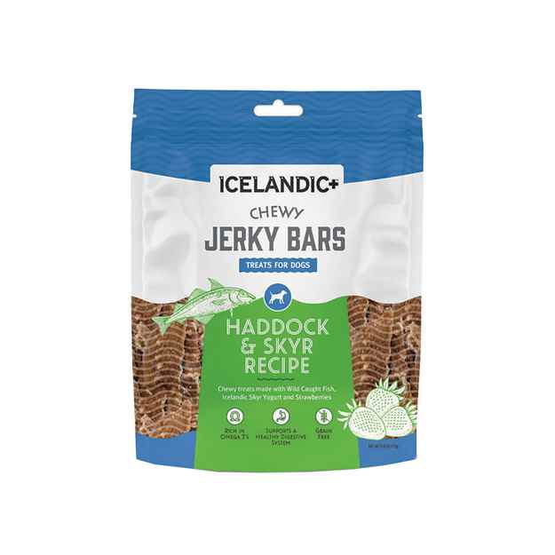 Picture of TREAT CANINE ICELANDIC FISH - Chewy Jerky Bars Haddock/Skyr/Strawberry - 2.5oz