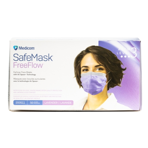 Picture of MASKS SAFEMASK FREEFLOW L3 w/ EARLOOPS LAVENDER - 50s