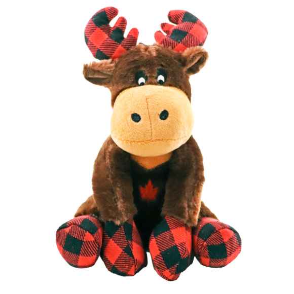 Picture of TOY CANINE SILVER PAW RED PLAID MOOSE - 9in X 6in