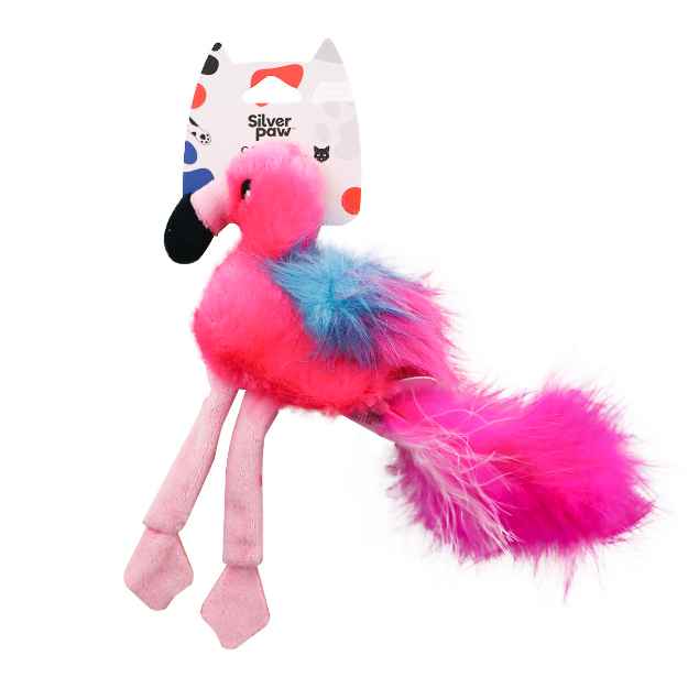 Picture of TOY FELINE SILVER PAW VIBRATING FLAMINGO - 4in x 8in x 2in